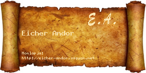 Eicher Andor névjegykártya
