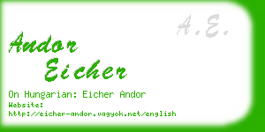 andor eicher business card